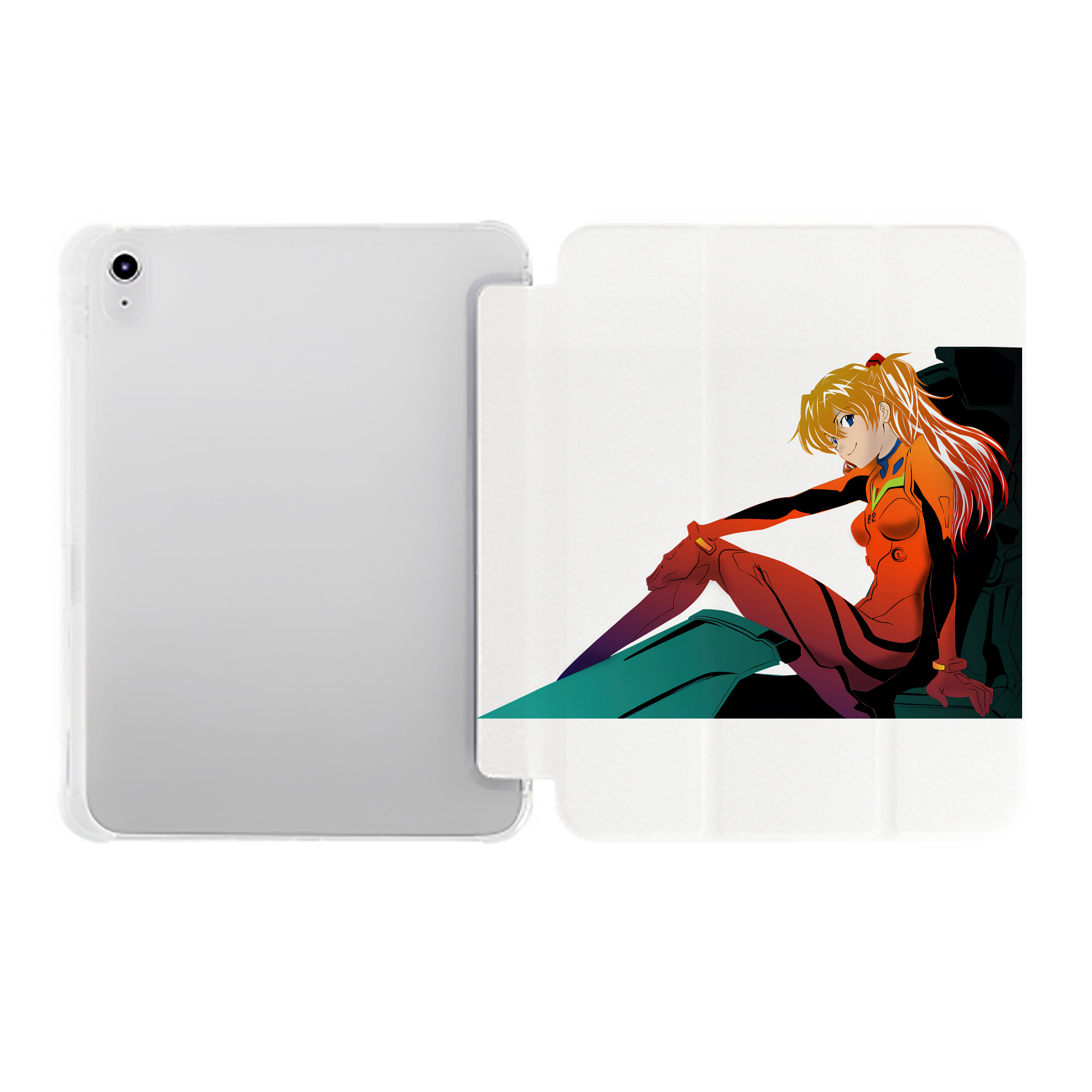 （画像用） EVA 新世紀エヴァンゲリオン IPad ケース ペン収納付き 三つ折りスタンド PUレザー×シリコン 対応機種9.5/10.5/10.9インチ